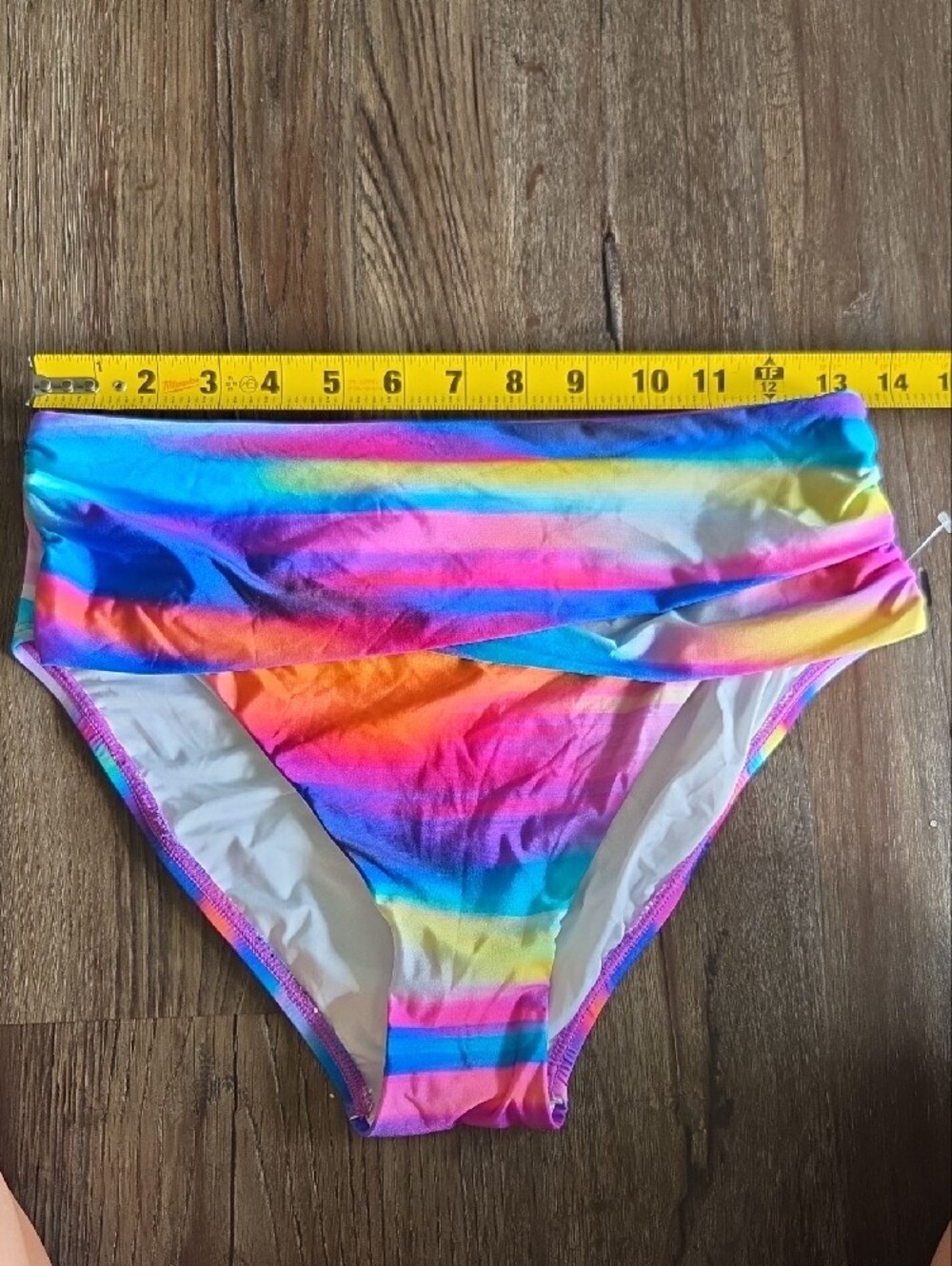 Nwot La Blanca Rainbow Foldover Bikini Bottoms - Multicolor Size 8 - Picture 2 of 6